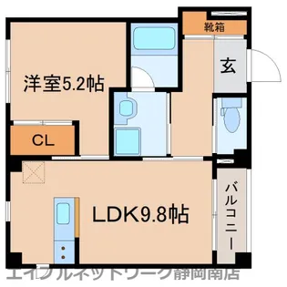 AXEgemini(アクスジェミニ)【1FNW1号室】の間取り