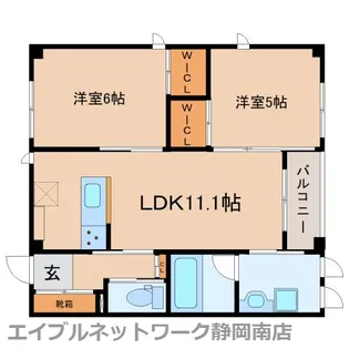 AXEgemini(アクスジェミニ)【1FSW2号室】の間取り