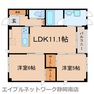 AXEgemini(アクスジェミニ)【1FSW1号室】の間取り