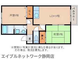 静岡県静岡市葵区上土2丁目【アパート】の間取り