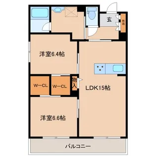 奈良県生駒市北新町【マンション】の間取り