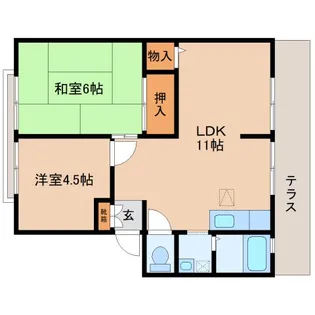 奈良県奈良市大安寺5丁目【アパート】の間取り