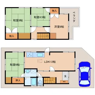 奈良県奈良市南京終町3丁目【一戸建】の間取り