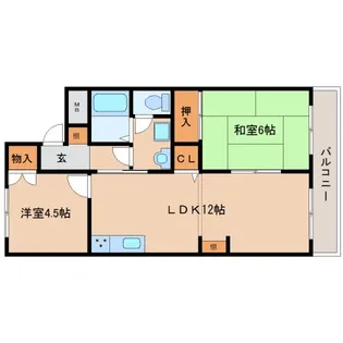 奈良県奈良市大安寺3丁目【マンション】の間取り