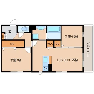 奈良県奈良市法華寺町【アパート】の間取り