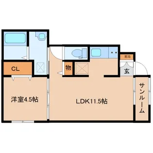 ゴールドメゾン【1階】の間取り