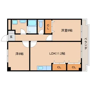 アメニティ前栽2号館【2階】の間取り