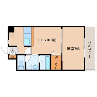 グランディス朱雀【6階】の間取り