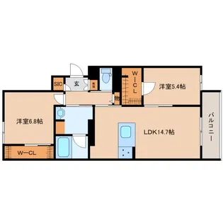 シャーメゾンアイメール【202号室】の間取り