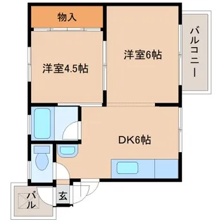 F.Sマンション(544)【B-2号室】の間取り
