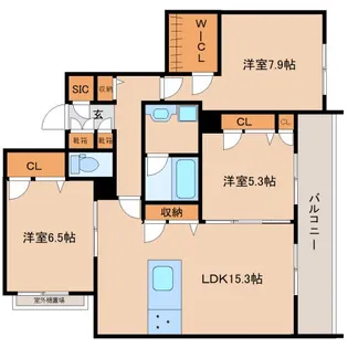 シャーメゾンオークルート奈良【402号室】の間取り
