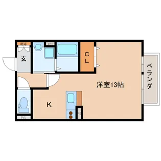 カーサ奈良町2号館【201号室】の間取り