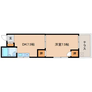 セジュール手貝【1階】の間取り