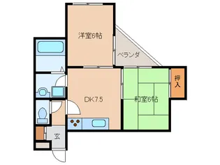 ヴィルドミール佐保川【302号室】の間取り