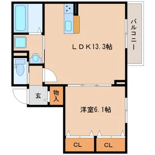 ラシーネ芝辻ルーチェ【1階】の間取り