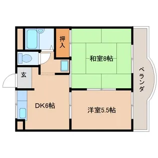 PADDY FIELD21【205号室】の間取り