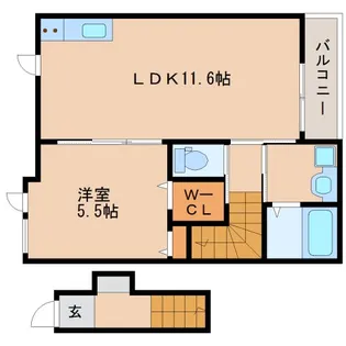 Gemini Ⅱ【201号室】の間取り