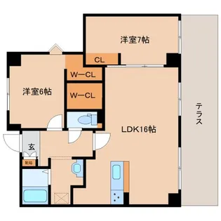 アクール添川【106号室】の間取り