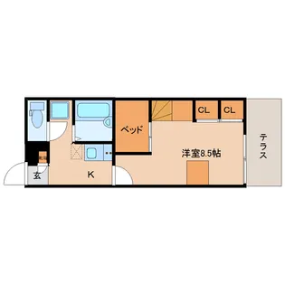レオパレスコスモ【2階】の間取り