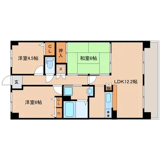 エスポワール奈良八嘉【303号室】の間取り