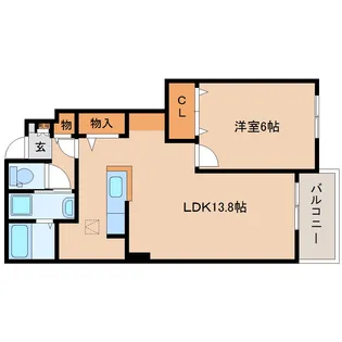 メゾン城東Ⅱ【1階】の間取り