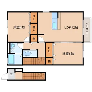 タウンビビ D棟【2階】の間取り
