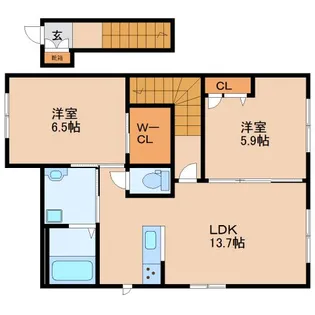 グランヒル・ミワB【202号室】の間取り