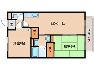 サンクコール朝和B棟【1階】の間取り
