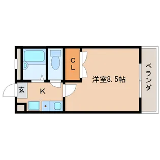 レオパレスナカノ【1階】の間取り