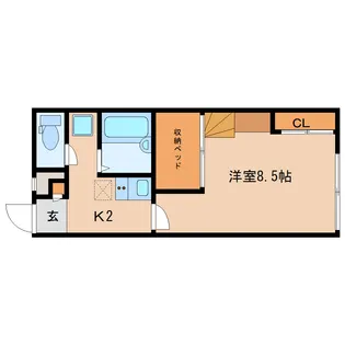 レオパレスバンビーノ【2階】の間取り