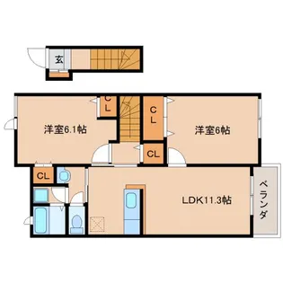 エレガント ヒル【2階】の間取り