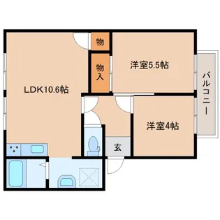 アメニティフォレストB棟【2階】の間取り