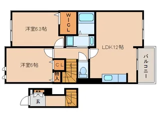 メゾンド・ローズ【2階】の間取り