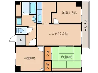 カーサフラッシュナカイ【6階】の間取り