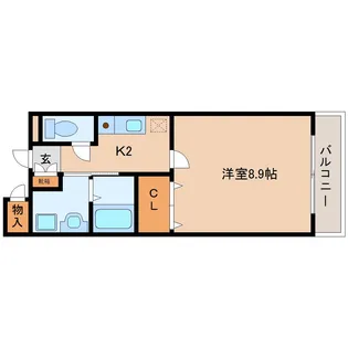 セレーノ東生駒B【308号室】の間取り