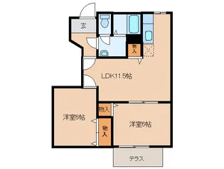 キャッスルB【1階】の間取り