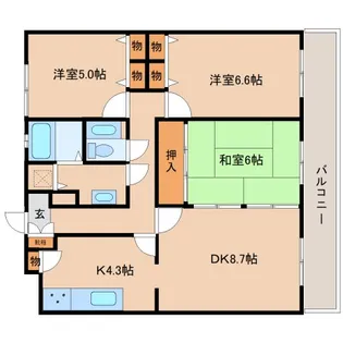 イスズベル大和高田【505号室】の間取り