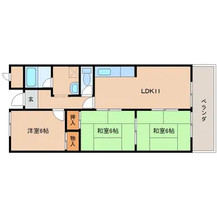 メゾン佐保A棟【1階】の間取り