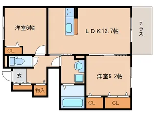ロイヤル法隆寺【1階】の間取り
