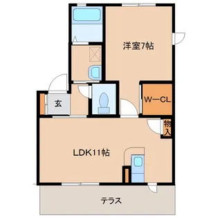 スプリングヒルズⅡ【1階】の間取り