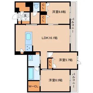 アンド ベンジャミン【1階】の間取り