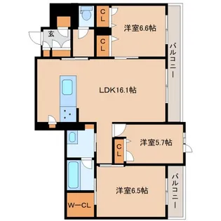 アンド ベンジャミン【2階】の間取り