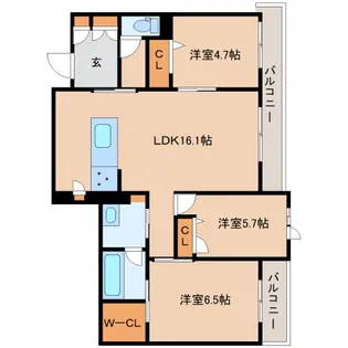 アンド ベンジャミン【4階】の間取り