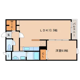 レジデンス斑鳩【1階】の間取り