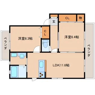 マーベラスコートⅡ【2階】の間取り