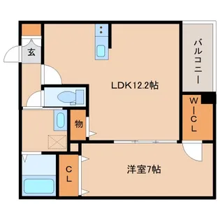 ジーメゾン大和高田クレアージュ【101号室】の間取り