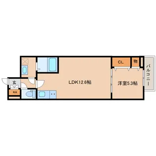 ジーメゾン大和高田クレアージュ【102号室】の間取り