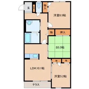 コンフォート上宮【1階】の間取り