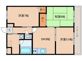 ラ・メゾネット【1-D号室】の間取り