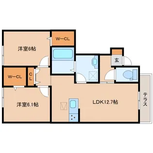 サニーヒロⅡ【1階】の間取り